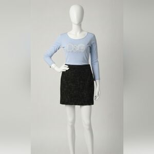 Milly of New York Textured Knit A-Line Skirt W/ Bow Detail Sz 8